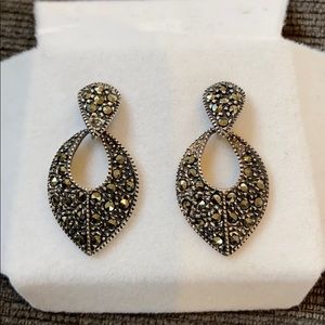 Sterling marcasite semi precious earrings